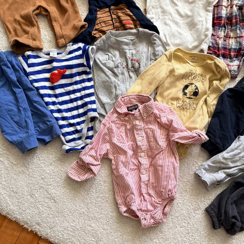 Carter's Little Me Clothing Lot 6 month Bodysuits Pants Jacket Outfit Baby Boy